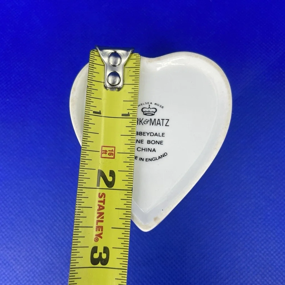 Set of 2 Heart Shaped Floral Kirk & Matz Bone China Trinket/Jewelry/Pill Boxes